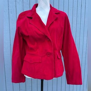 Red Corduroy Fitted Jacket ❤️